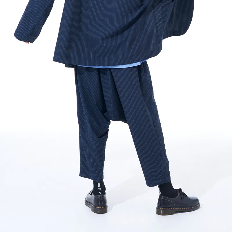 Yohji Yamamoto Casual Pants Unisex Navy-4