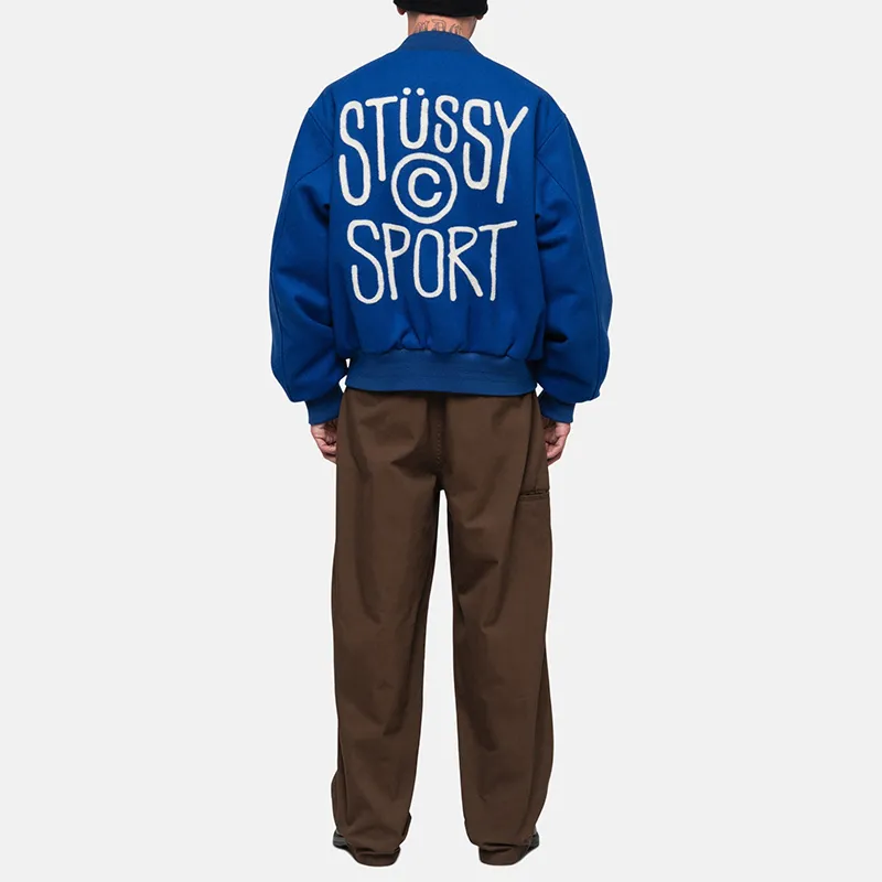 Stussy Sport Melton Varsity Jacket-13