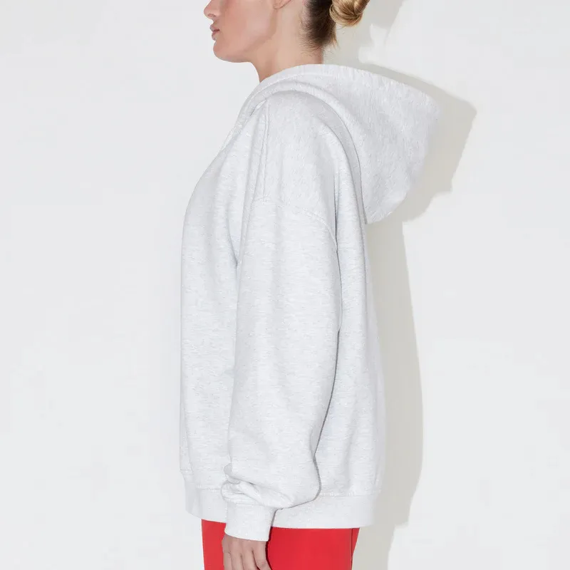 Khy FW23 DROP 003 Collection Fleece Oversized Zip Hoodie Sweatshirt Unisex Gray-5