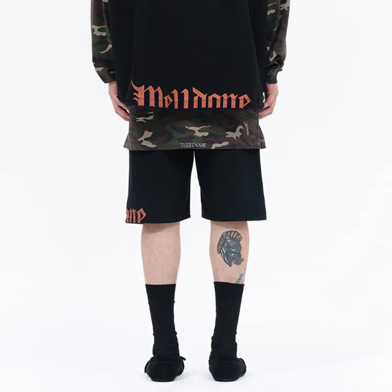 WE11DONE Logo print Bermuda Shorts-3