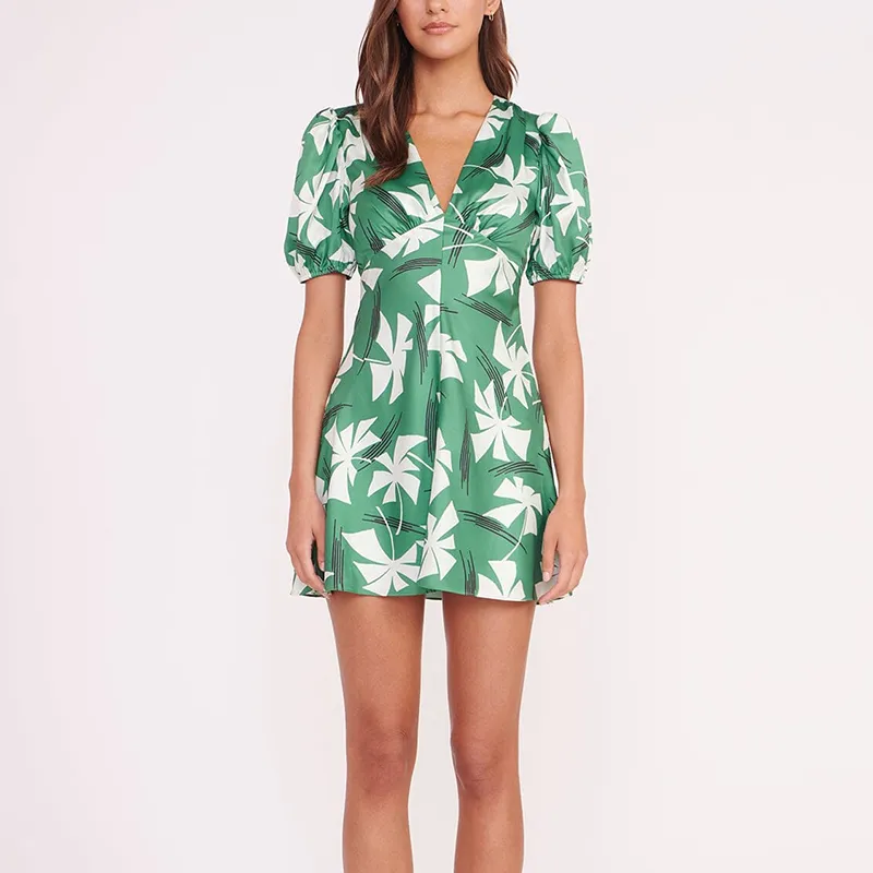Staud Short-Sleeved Dresses Women's Green-1