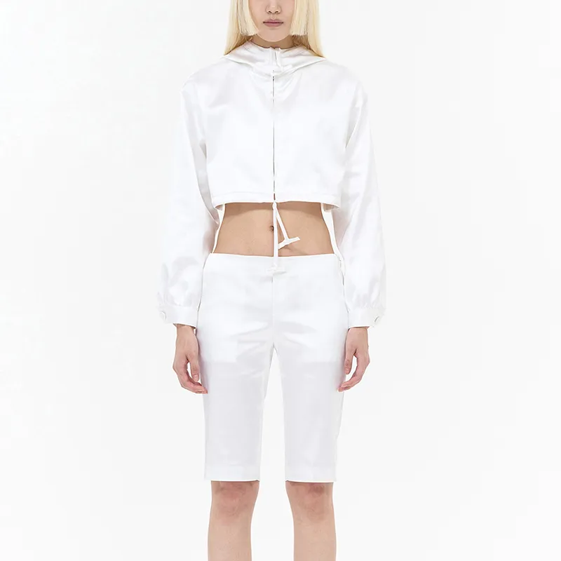 WE11DONE Zip up Cropped Hoodie-2
