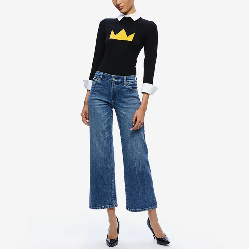 Alice + Olivia X Basquiat Porla Collared Jumper-1