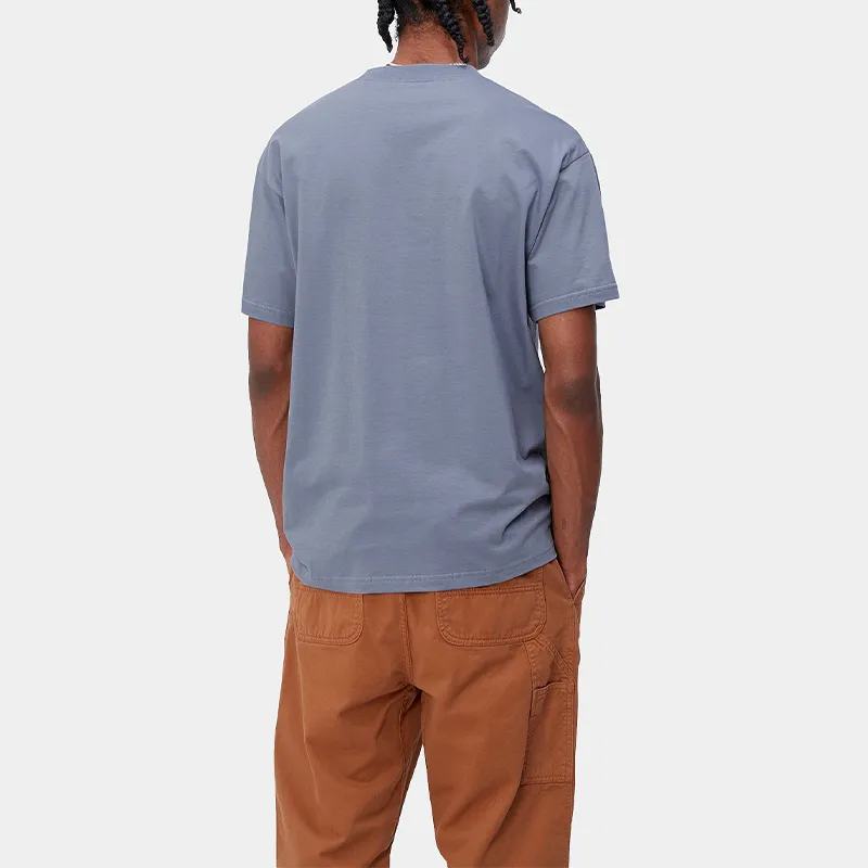 Carhartt WIP SS24 S/S Diagram Script T Shirt T Shirt Men's Blue-3