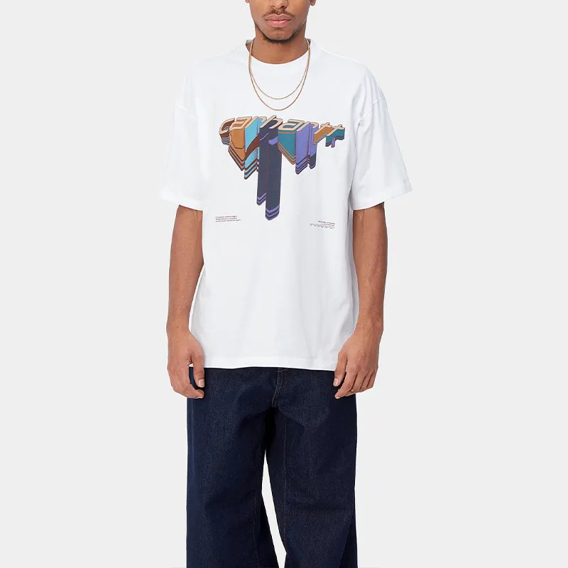 Carhartt WIP SS24 S/S Diagram Script T Shirt T Shirt Men's White-3
