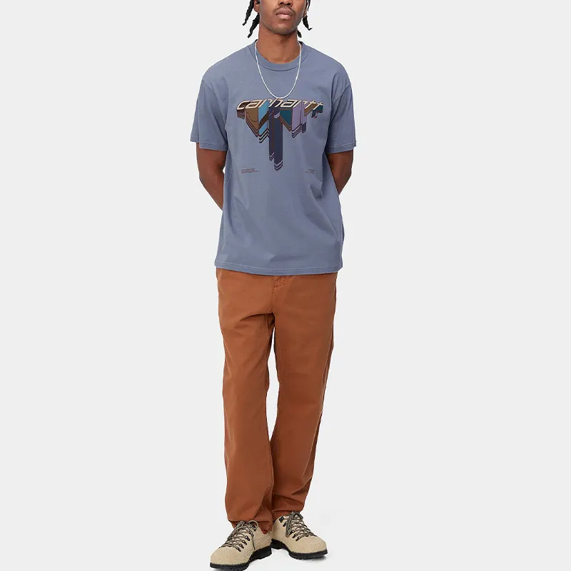 Carhartt WIP SS24 S/S Diagram Script T Shirt T Shirt Men's Blue-2