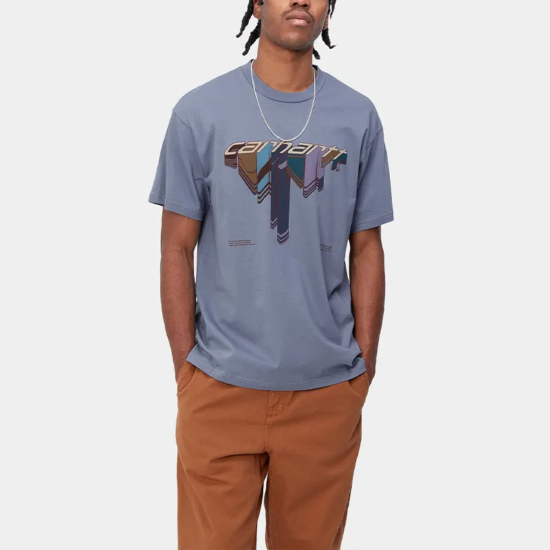 Carhartt WIP SS24 S/S Diagram Script T Shirt T Shirt Men's Blue-4