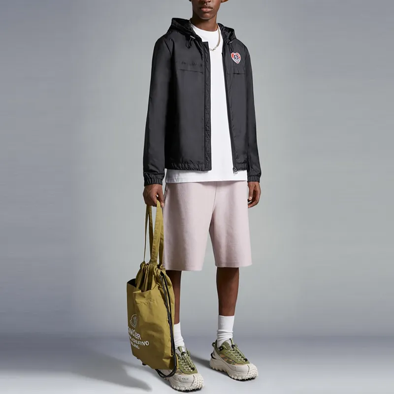 Moncler Heart Logo Embroidered Zip Up Jacket-1