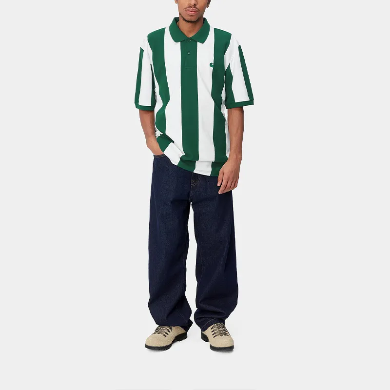 Carhartt WIP SS24 Preppy Style Collection S/S Hinton Polo Shirt Men's Green-2