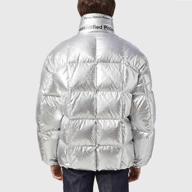 DIESEL Down Jackets Unisex Silver-3