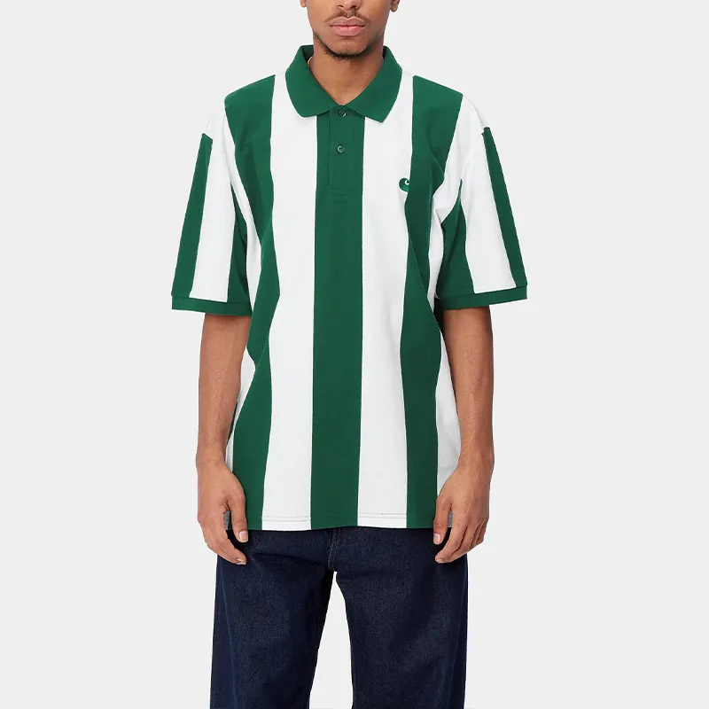 Carhartt WIP SS24 Preppy Style Collection S/S Hinton Polo Shirt Men's Green-3