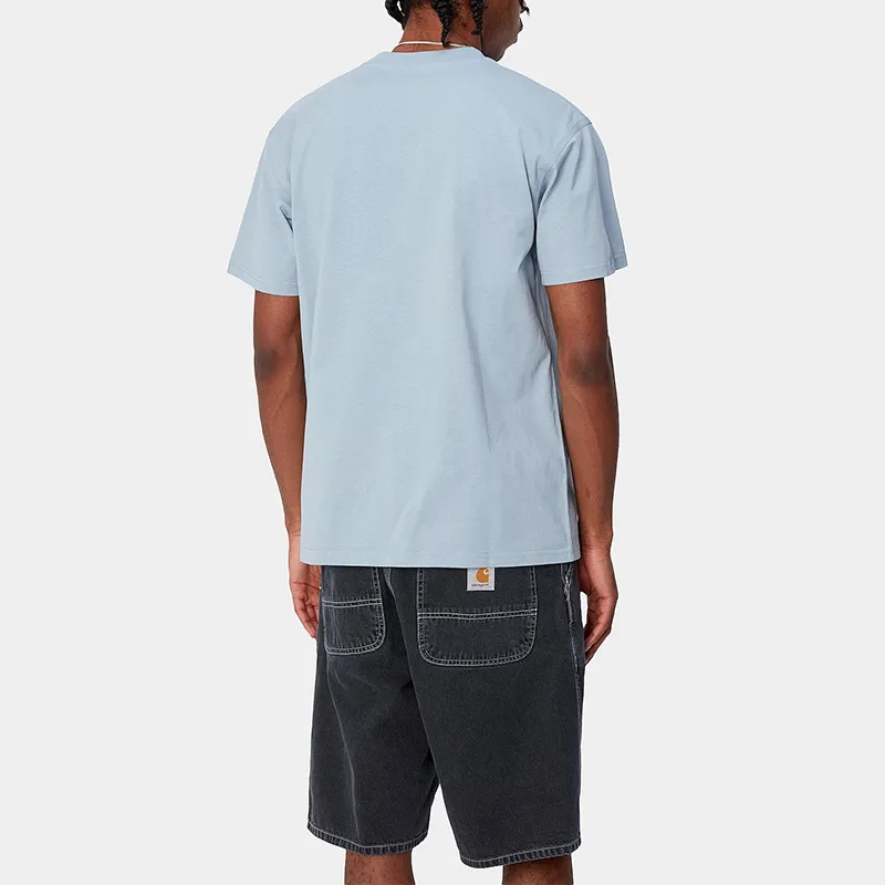 Carhartt WIP S/S American Script T Shirt T Shirt Men's Sky Blue-4