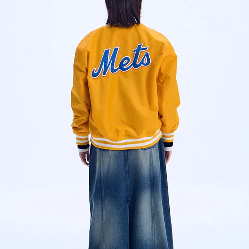 New Era x MLB SS24 Baseball Jacket Unisex Orange-4
