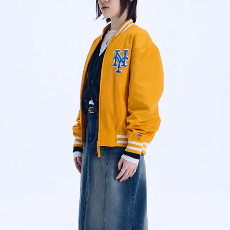 New Era x MLB SS24 Baseball Jacket Unisex Orange-5