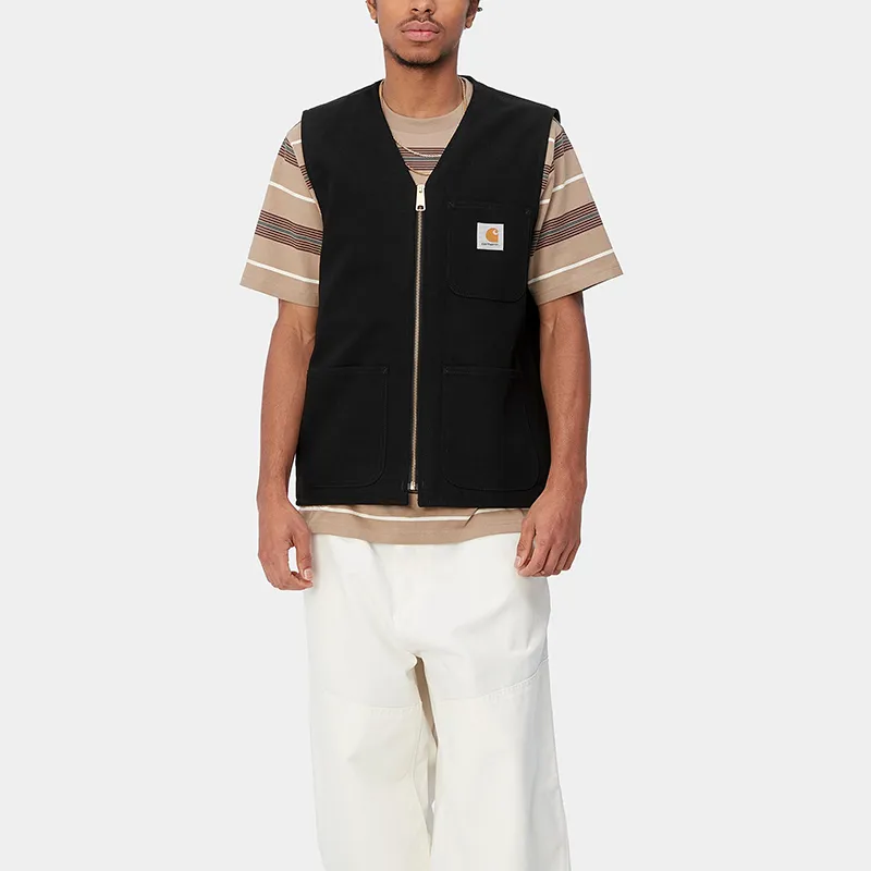 Carhartt WIP Logo Patch V Neck Zipped Vest-2