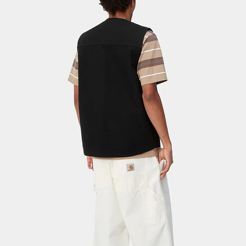 Carhartt WIP Logo Patch V Neck Zipped Vest-4