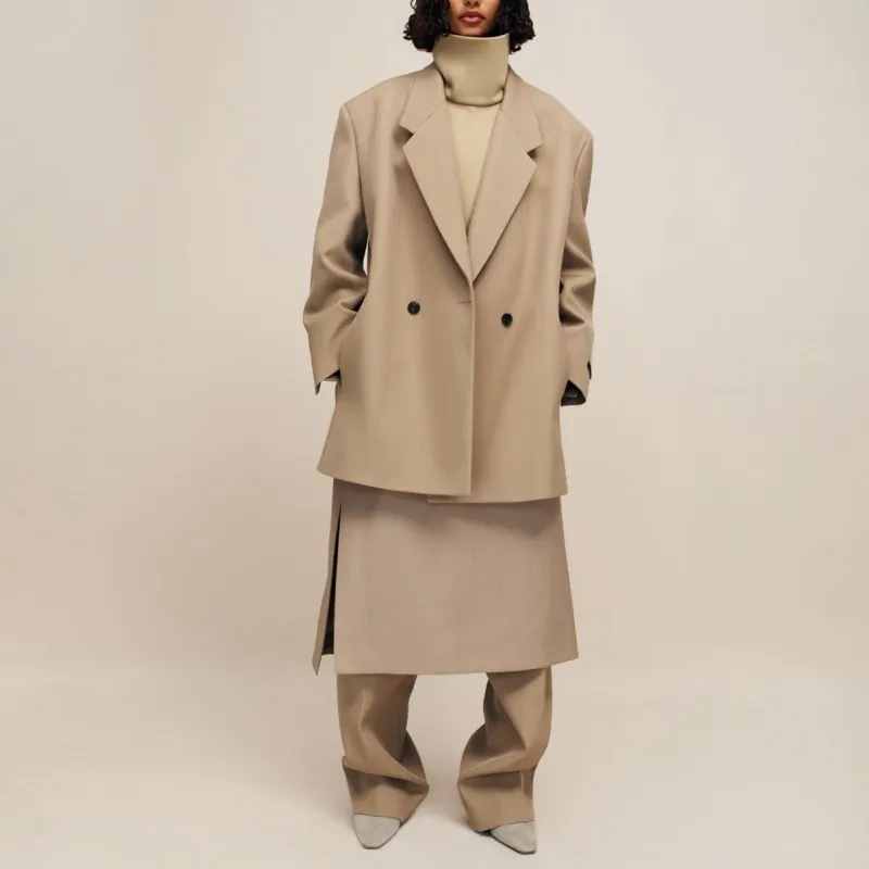 Fear Of God SS24 Season 8 Collection Heavy Twill California Blazer Business Suit Women's Sand Dune/Dune-2