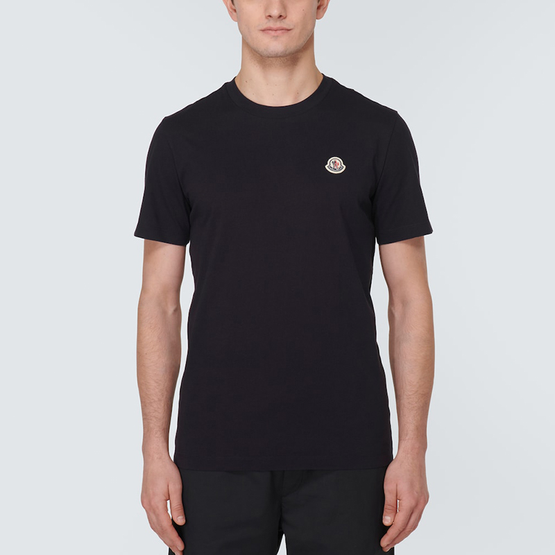 【送関込】MONCLER☆Logo patch t-shirt (pack of three) Moncler: Three-Pack Black Logo Patch T-shirts | SSENSE