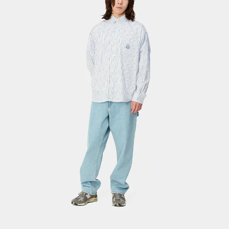 Carhartt WIP Preppy Style Collection L/S Linus Shirt Men's Blue-2