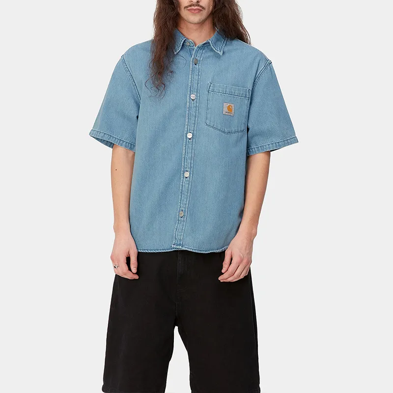 Carhartt WIP SS24 S/S Ody Shirt Men's Light Blue-4
