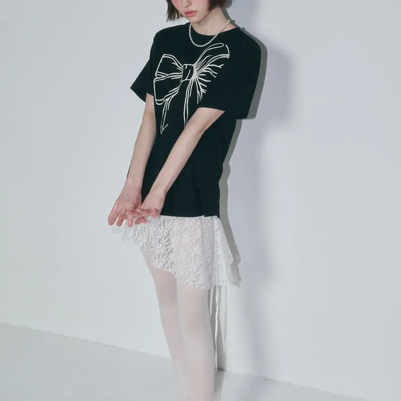 RONRON T-Shirt Women's Cream Black-4