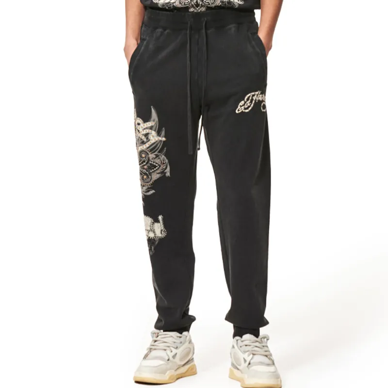 Ed Hardy SS24 Casual Pants Men's Black-2