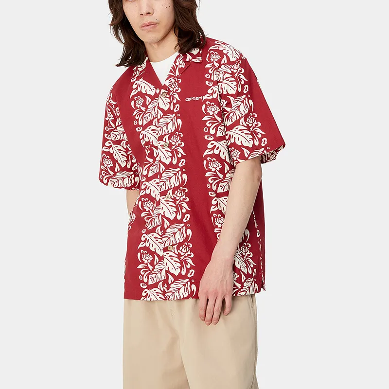 Carhartt WIP SS24 S/S Floral Shirt Men's Red-3