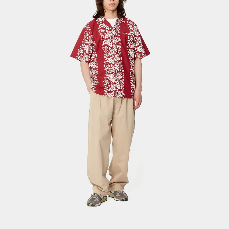 Carhartt WIP SS24 S/S Floral Shirt Men's Red-2