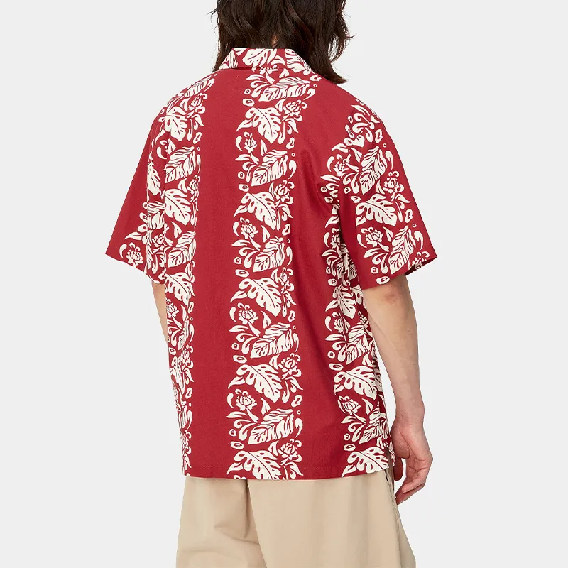 Carhartt WIP SS24 S/S Floral Shirt Men's Red-4