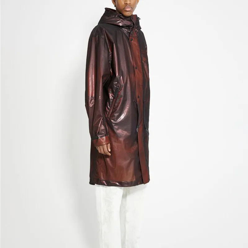 STONE ISLAND SS24 Metallic Parka Coat Men's Burgundy Red-2
