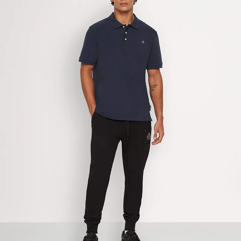 Moose Knuckles Polo Shirt Men's Marine Blue-2