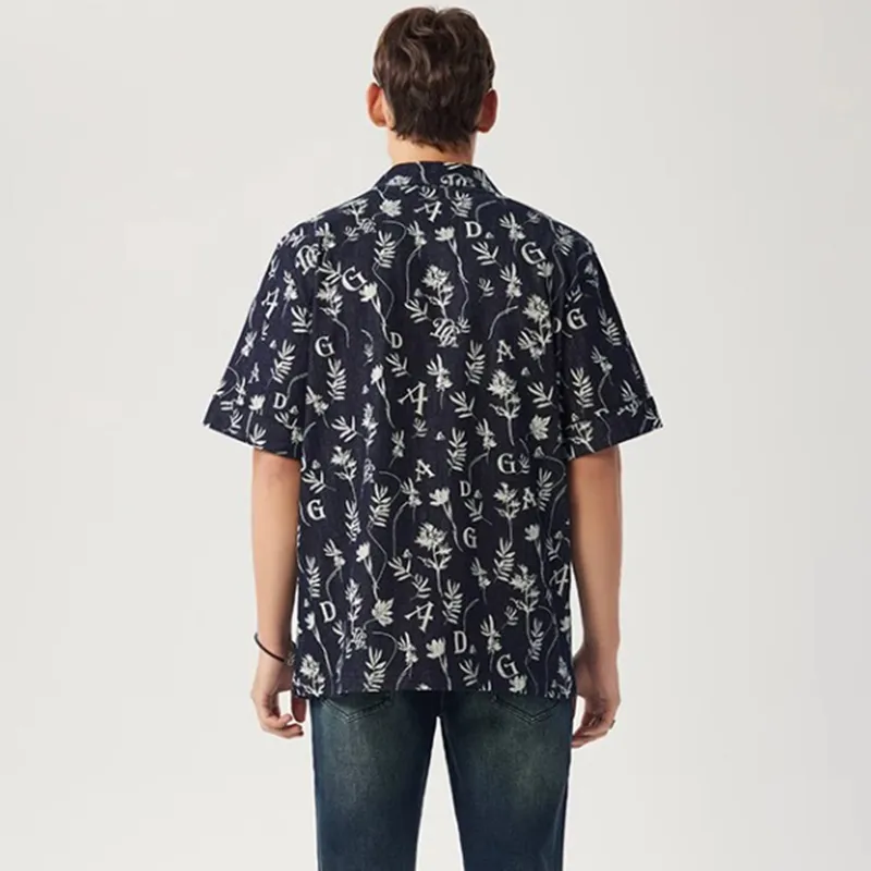 DEGAIA Shirts Men Denim Blue-2