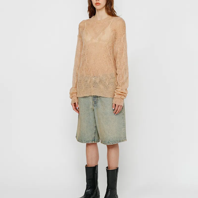 Stussy Loose Knit Cross Cable Sweater-17