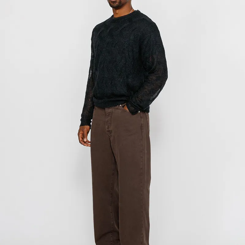 Stussy Loose Knit Cross Cable Sweater-5