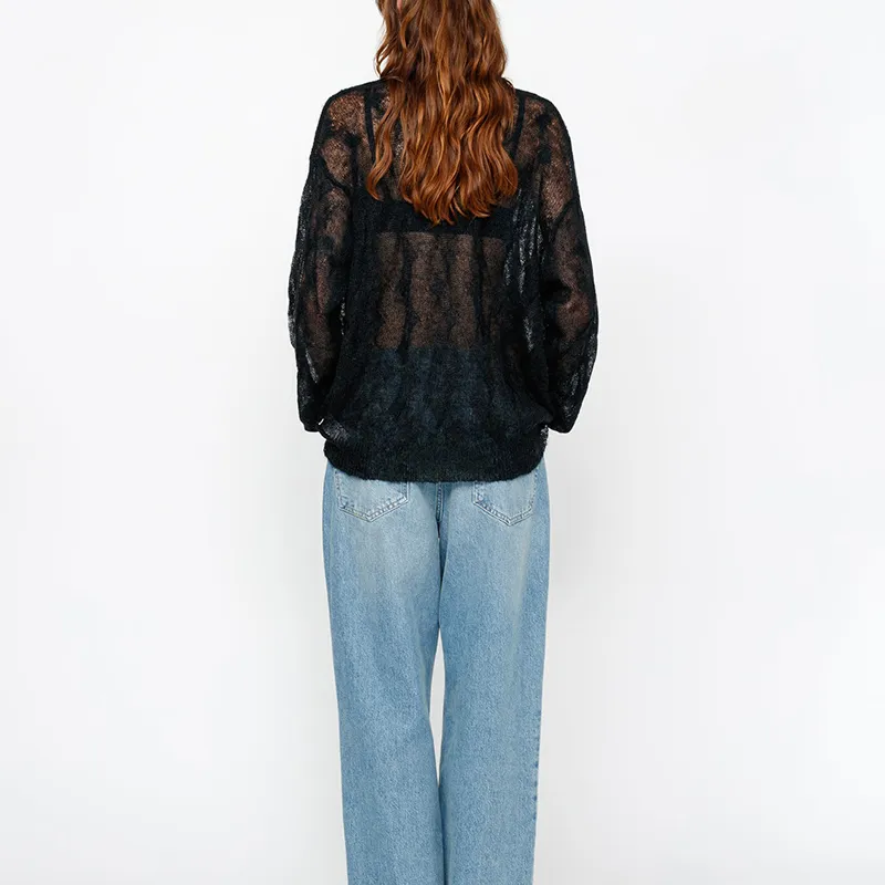 Stussy Loose Knit Cross Cable Sweater-4