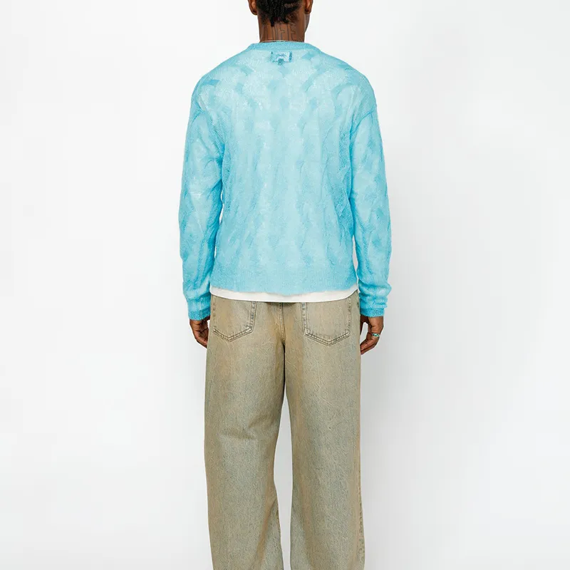 Stussy Loose Knit Cross Cable Sweater-10