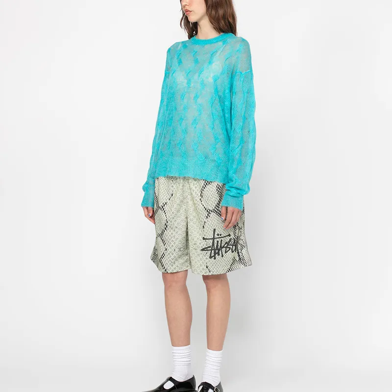 Stussy Loose Knit Cross Cable Sweater-11