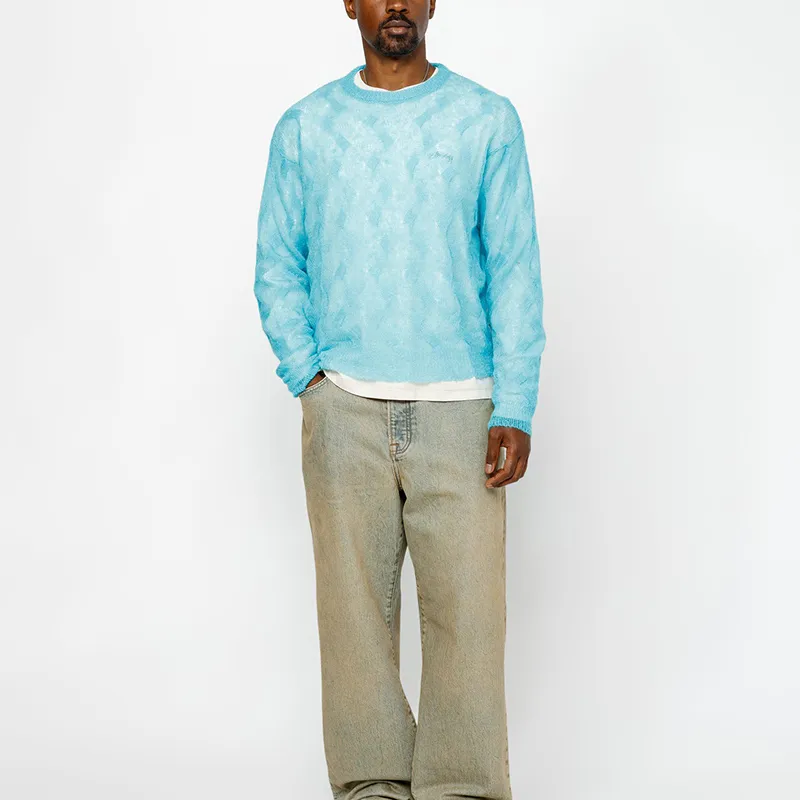 Stussy Loose Knit Cross Cable Sweater-8