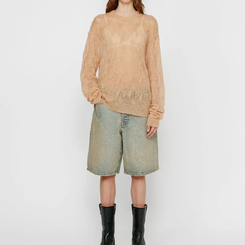 Stussy Loose Knit Cross Cable Sweater-14