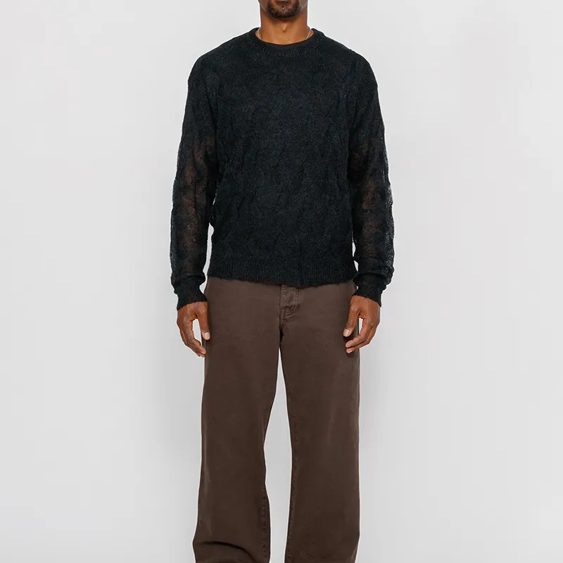 Stussy Loose Knit Cross Cable Sweater-3