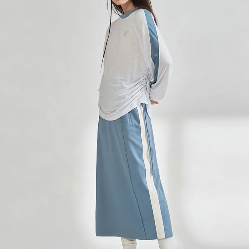 COVERNAT Casual Long Skirt Women's Light Blue-2