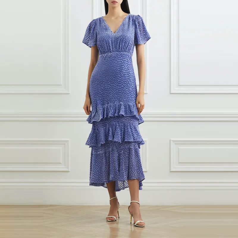 Rixo Short-Sleeved Dresses Women's Blue-1