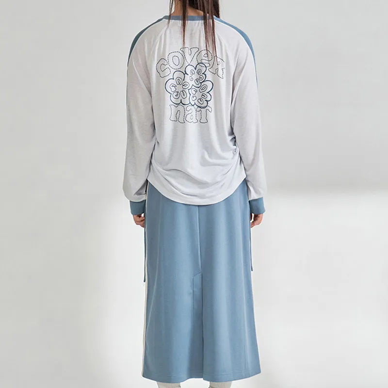 COVERNAT Casual Long Skirt Women's Light Blue-3