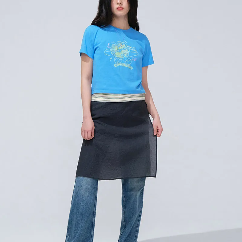COVERNAT Casual Short Skirts Women's Charcoal Gray-4