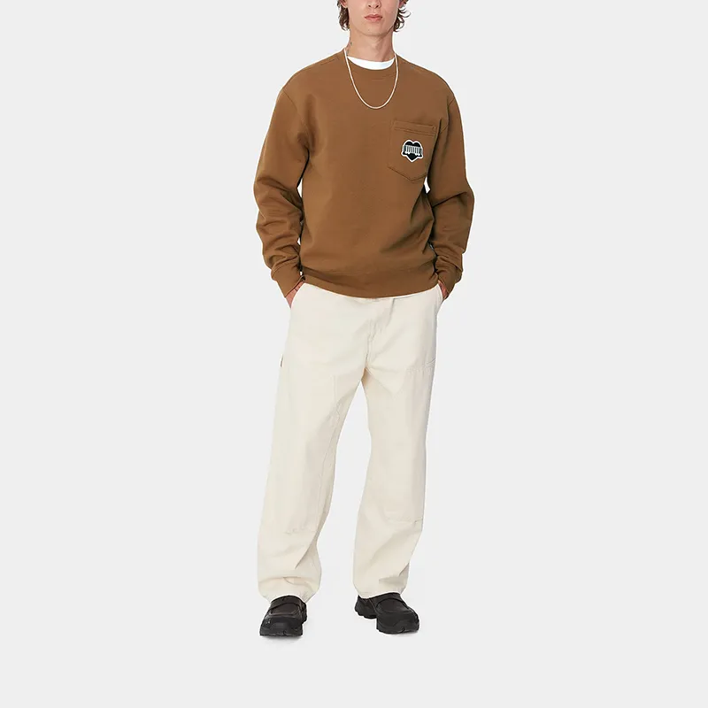 Carhartt WIP SS24 Heart Train Pocket Sweat Sweatshirt Unisex Brown-2