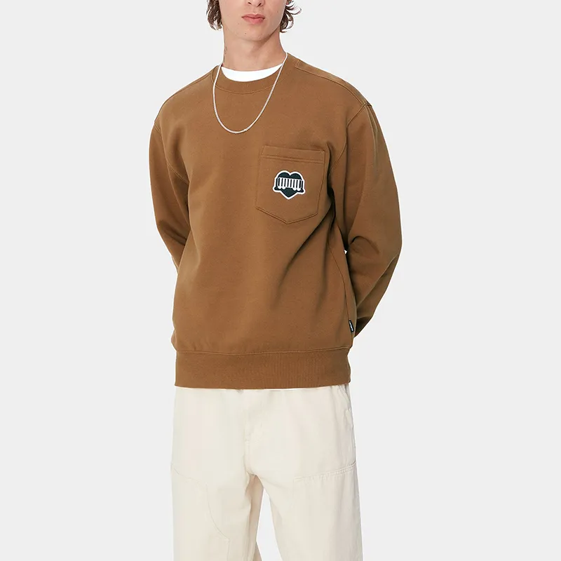 Carhartt WIP SS24 Heart Train Pocket Sweat Sweatshirt Unisex Brown-3