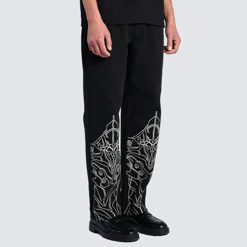PLEASURES Evangelion Co-branded Model Cargo Pants Unisex Black-3