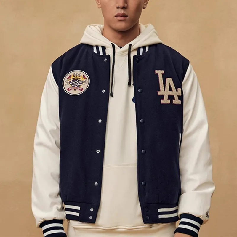 New Era x MLB Baseball Jacket Unisex Navy Blue-2
