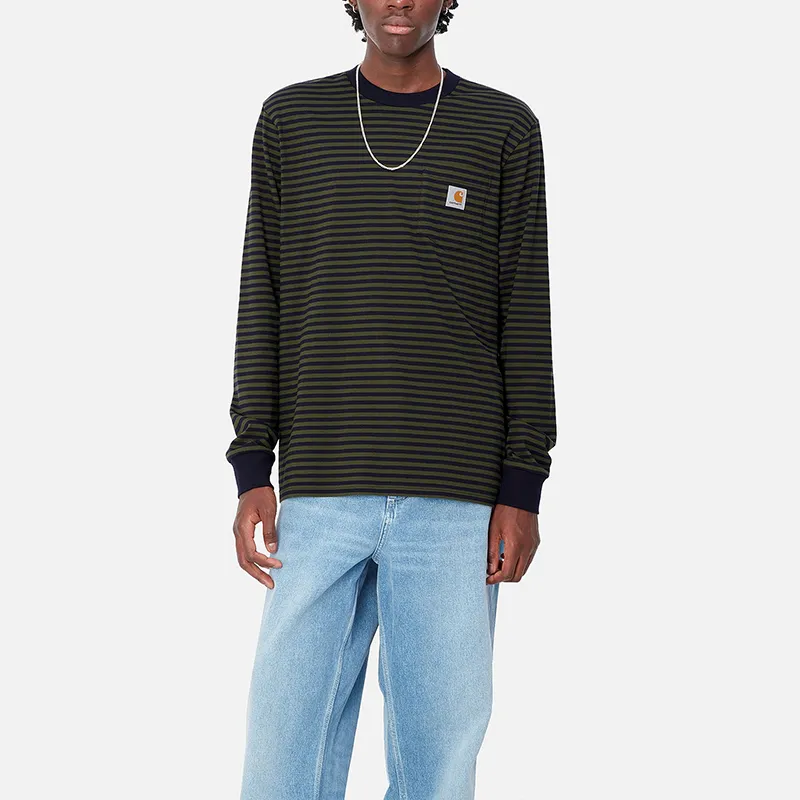Carhartt WIP L/S Verner Pocket T-Shirt T-Shirt Unisex Dark Marine Blue-4