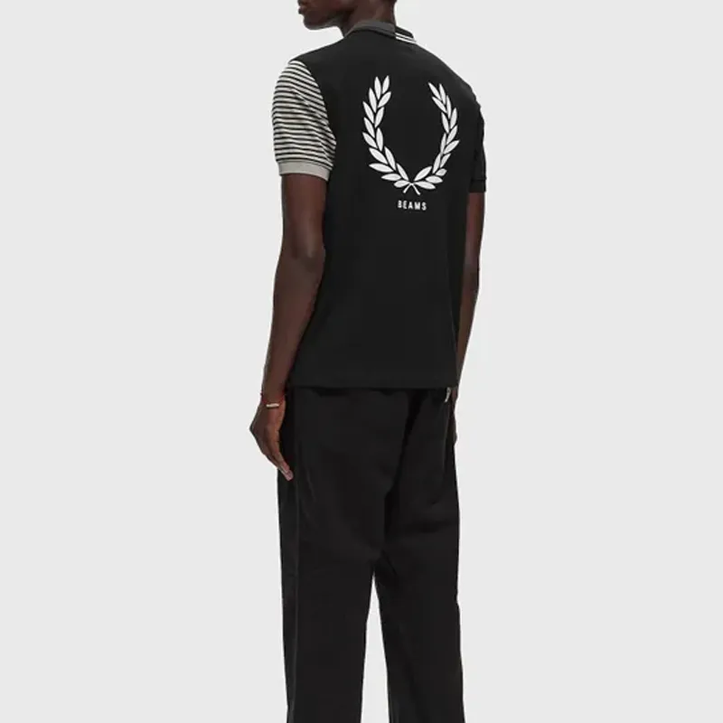 FRED PERRY X Beams Striped Polo Shirt-1